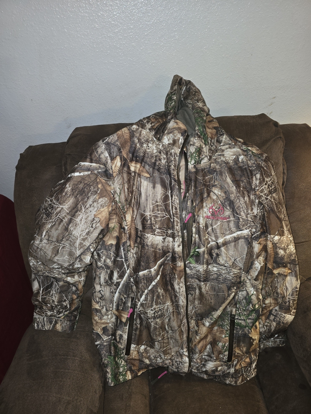Realtree Camo Puffer Jacket with Pink Accents